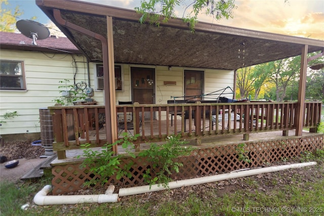 exterior space with a wooden deck