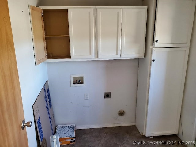 824 W Houston St, Okemah, OK 74859 - laundry area with washer hookup, hookup for an electric dryer, and cabinet space