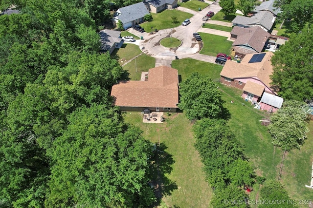 aerial view featuring a residential view