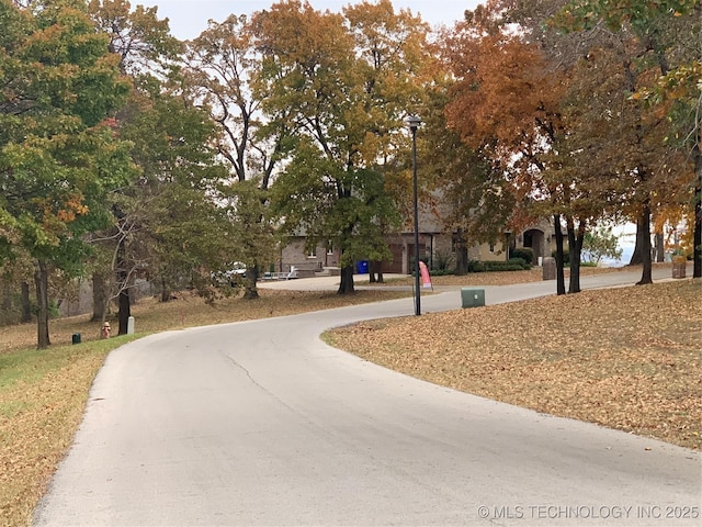 view of home's community featuring curved driveway