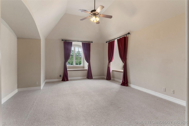 10910 S 69th E Ave, Tulsa, OK 74133 - carpeted empty room featuring ceiling fan and lofted ceiling