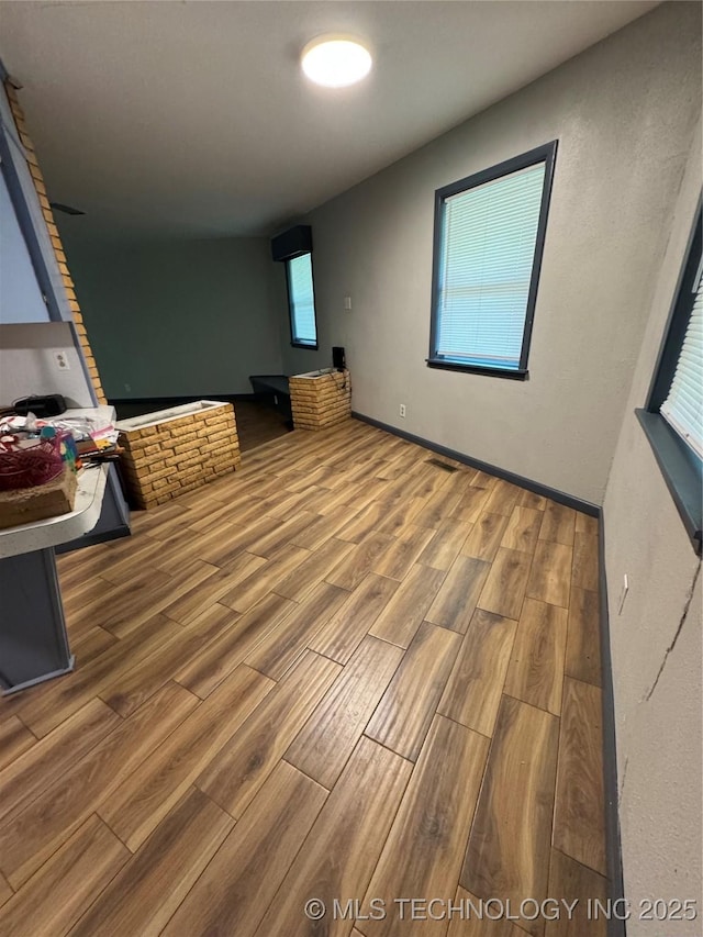 interior space with wood finished floors