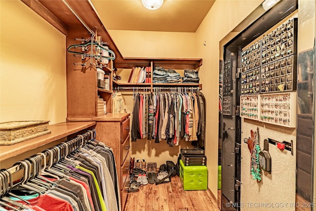 spacious closet with wood finished floors