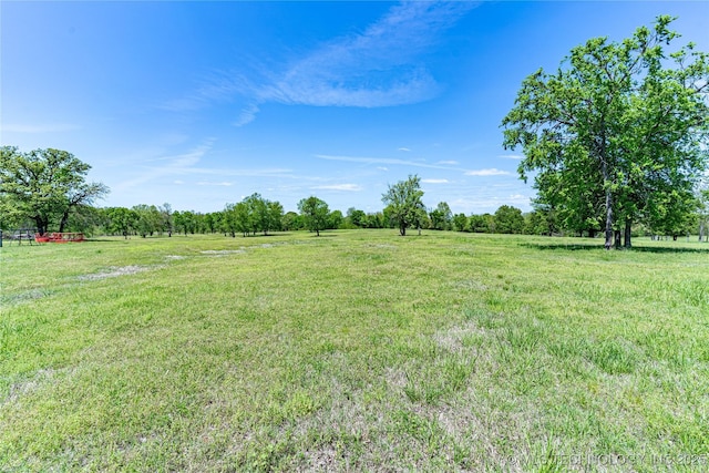 view of yard with a rural view