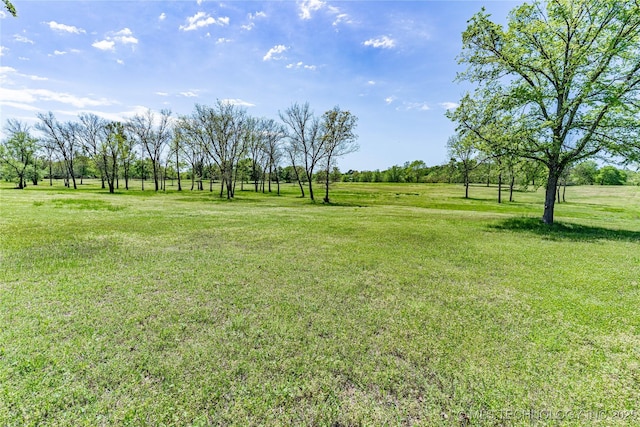 view of yard with a rural view