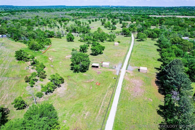 drone / aerial view featuring a rural view
