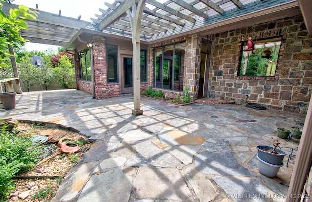 view of patio / terrace with a pergola