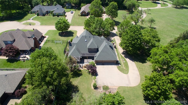 drone / aerial view with a residential view