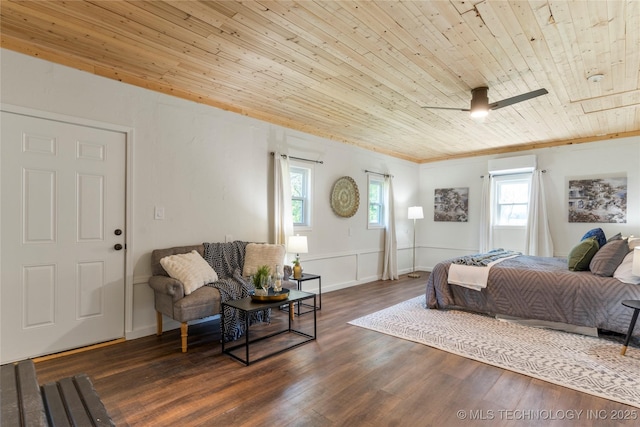 12415 N 75th E Ave, Collinsville, OK 74021 - bedroom featuring wood ceiling, wood finished floors, and an AC wall unit