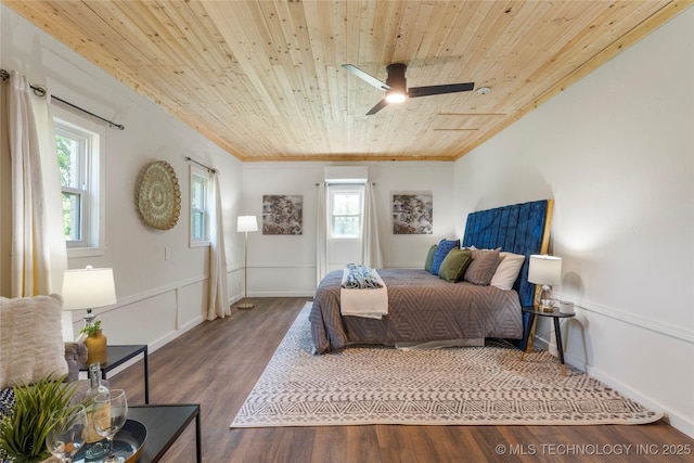 12415 N 75th E Ave, Collinsville, OK 74021 - bedroom featuring wood ceiling, multiple windows, wood finished floors, and crown molding