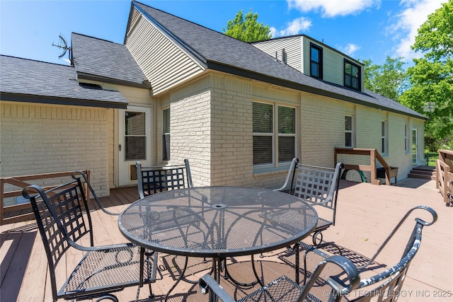 12415 N 75th E Ave, Collinsville, OK 74021 - wooden terrace featuring outdoor dining space