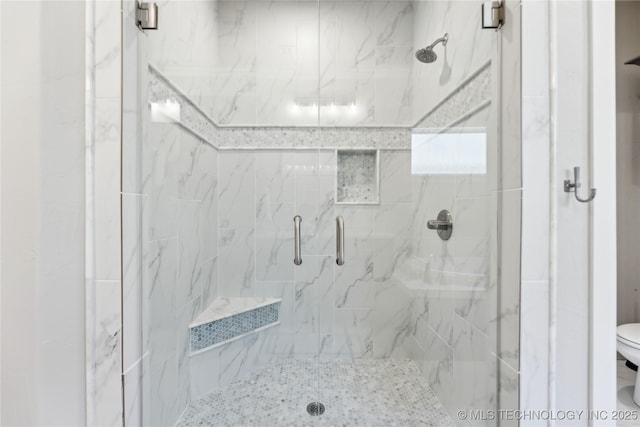 12509 S 102nd E Ave, Bixby, OK 74008 - bathroom featuring a stall shower and toilet
