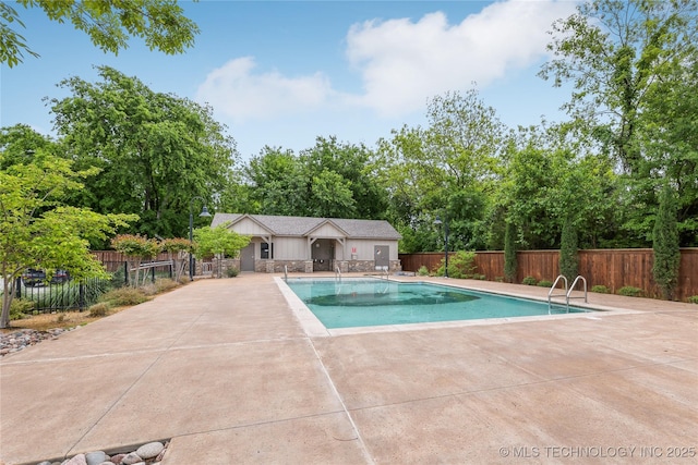 12509 S 102nd E Ave, Bixby, OK 74008 - view of pool featuring a patio, fence, and a fenced in pool