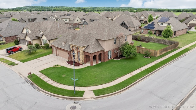aerial view featuring a residential view