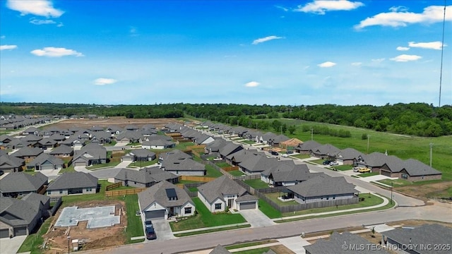 aerial view featuring a residential view