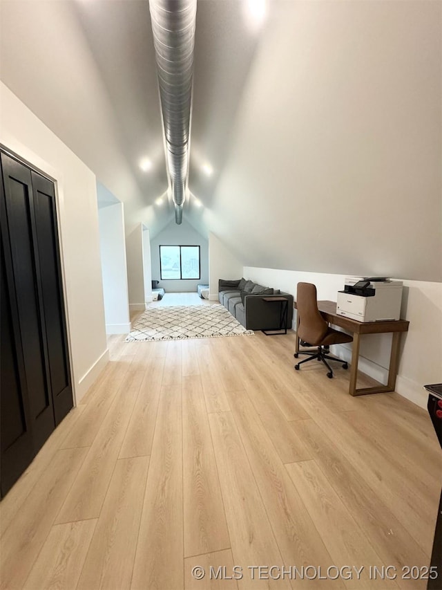 1583 E Clara Ct, Fort Gibson, OK 74434 - bonus room with baseboards, lofted ceiling with beams, and wood finished floors