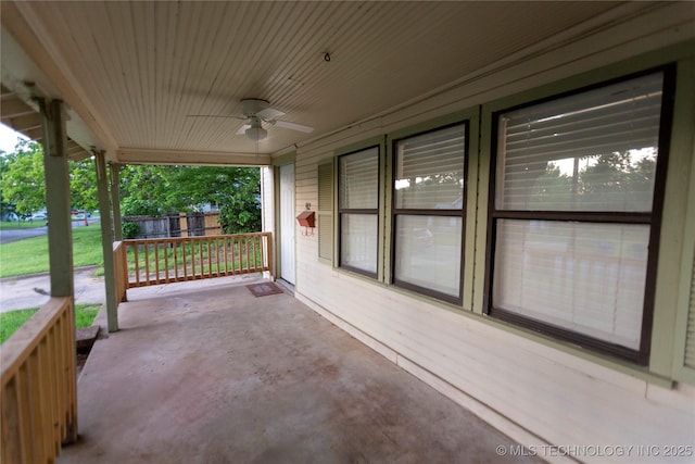 view of patio / terrace with ceiling fan