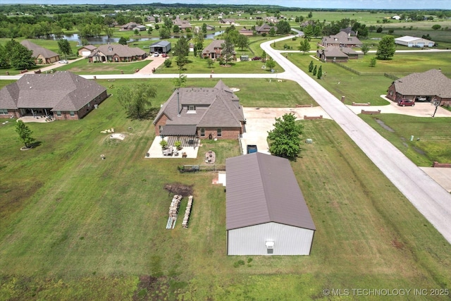 aerial view with a residential view