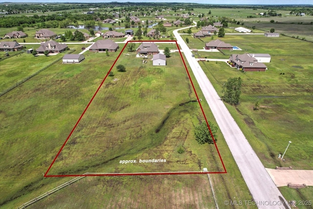aerial view with a residential view
