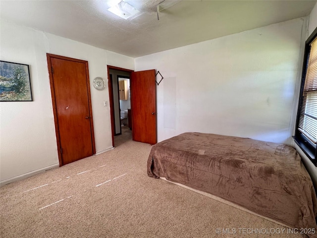 bedroom featuring carpet