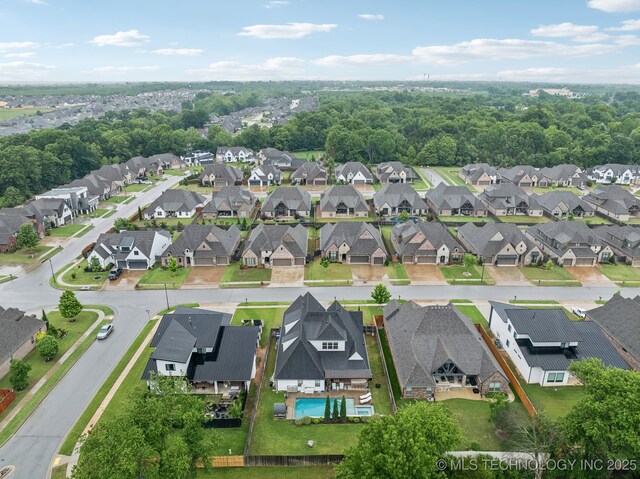 aerial view of residential area