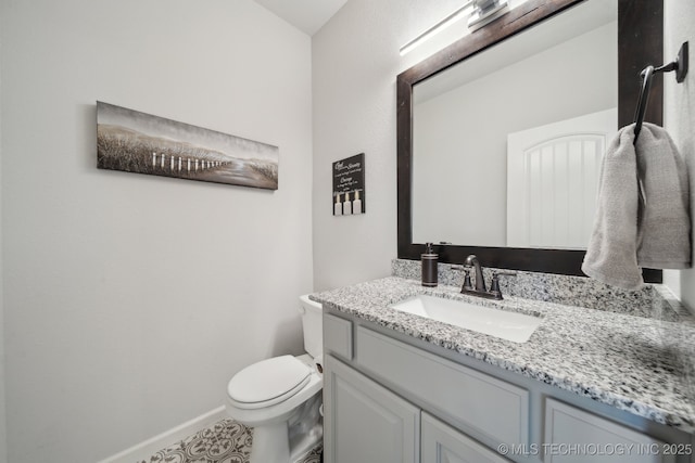 10431 S 232nd E Ave, Broken Arrow, OK 74014 - half bathroom featuring vanity, toilet, and baseboards