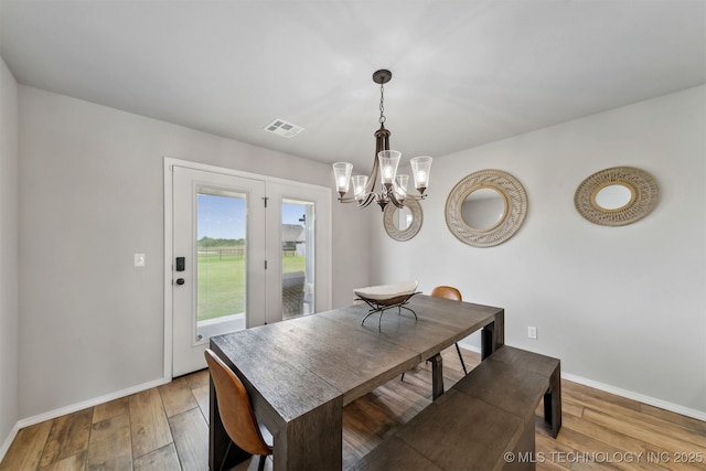3494 E 155th St S, Bixby, OK 74008 - dining room with baseboards, a chandelier, and wood finished floors