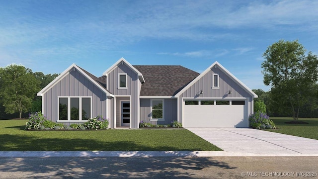 3417 E Montpelier St, Broken Arrow, OK 74014 - modern farmhouse with an attached garage, driveway, and a front lawn