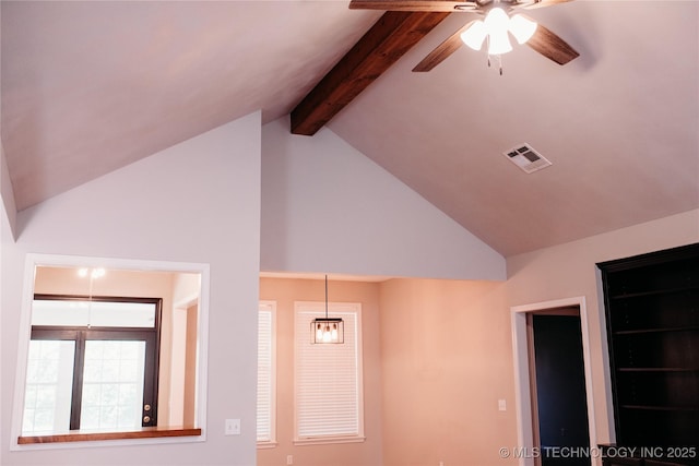 3926 W 15th Ave, Stillwater, OK 74074 - detailed view of a ceiling fan and beamed ceiling