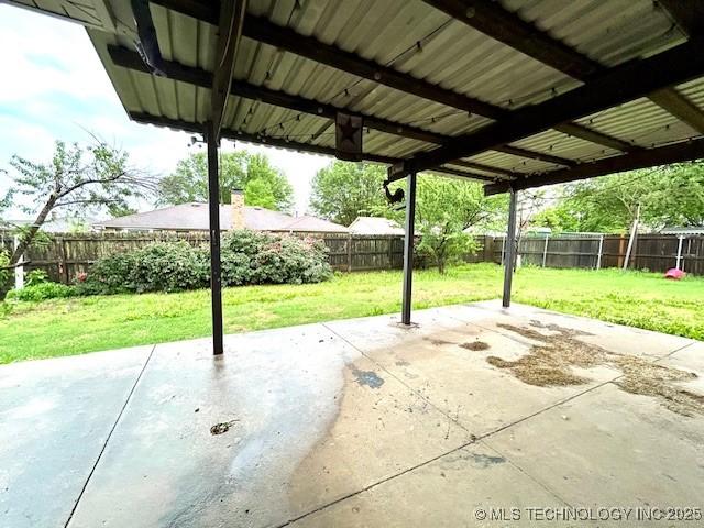 view of patio with a fenced backyard