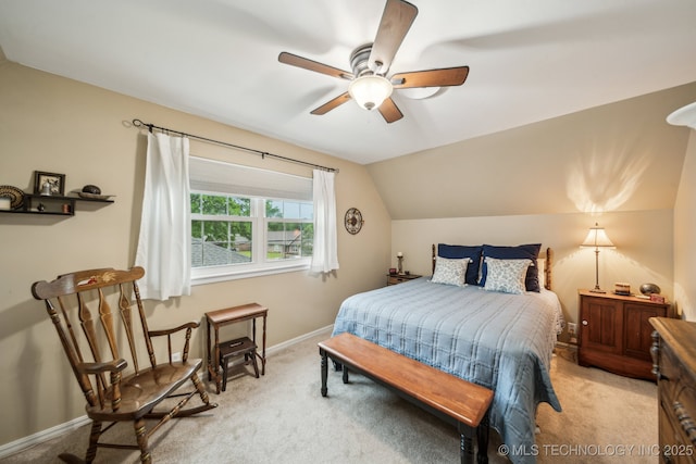 4721 S Irvington Pl, Tulsa, OK 74135 - carpeted bedroom with lofted ceiling and a ceiling fan