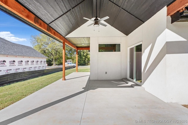 13242 E 4th Pl, Tulsa, OK 74108 - view of patio featuring a ceiling fan