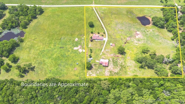 drone / aerial view with a rural view