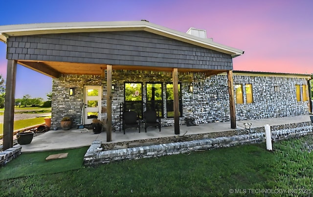view of community with a patio