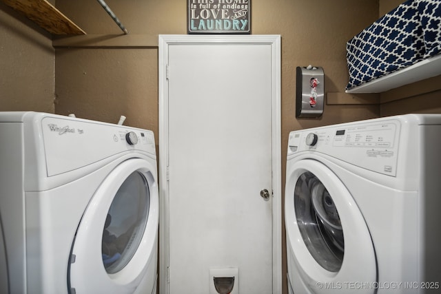 laundry room featuring washer / clothes dryer and a textured wall