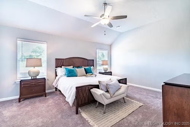 6442 E 148th St S, Bixby, OK 74008 - carpeted bedroom featuring multiple windows, vaulted ceiling, and baseboards