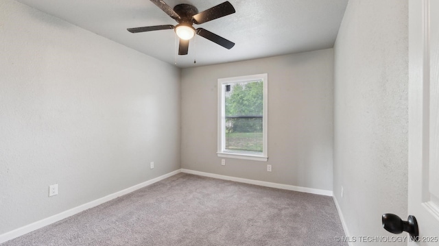 4010 E Harris, Muskogee, OK 74403 - unfurnished room featuring baseboards, a ceiling fan, and carpet floors