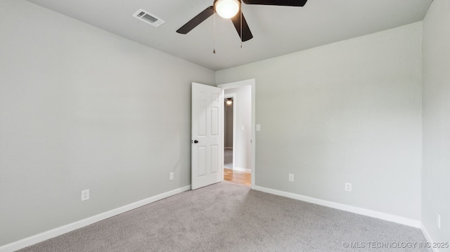 4010 E Harris, Muskogee, OK 74403 - unfurnished room with baseboards, ceiling fan, carpet flooring, and visible vents