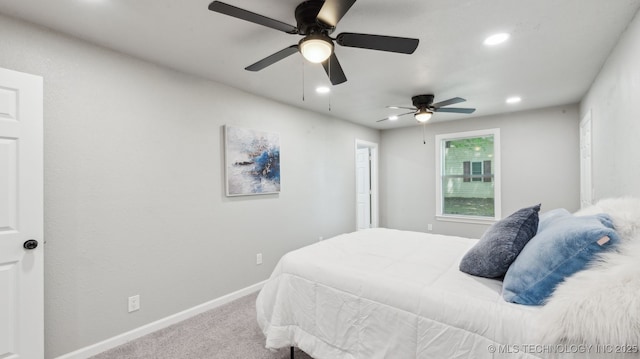 4010 E Harris, Muskogee, OK 74403 - bedroom featuring carpet, baseboards, a ceiling fan, and recessed lighting