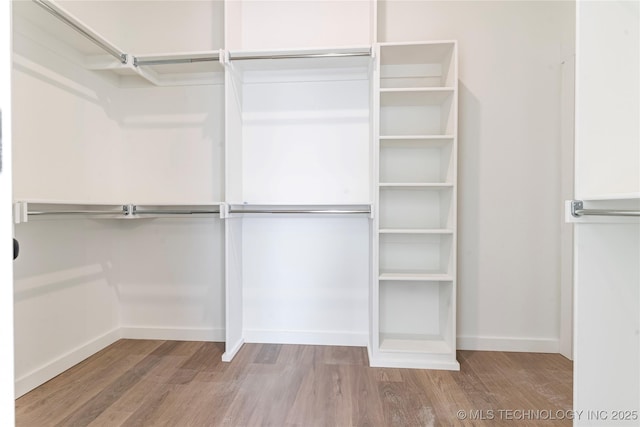 spacious closet featuring wood finished floors