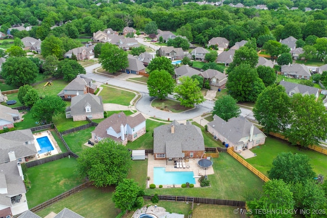 aerial view featuring a residential view