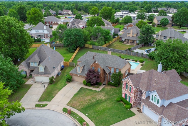 bird's eye view featuring a residential view