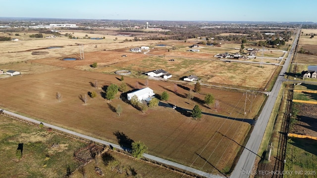 16550 S Elwood Ave, Glenpool, OK 74033 - birds eye view of property featuring a rural view