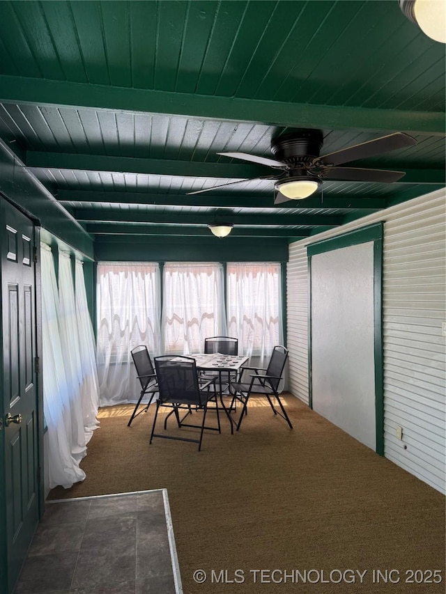 905 Leahy Ave, Pawhuska, OK 74056 - sunroom / solarium featuring beamed ceiling