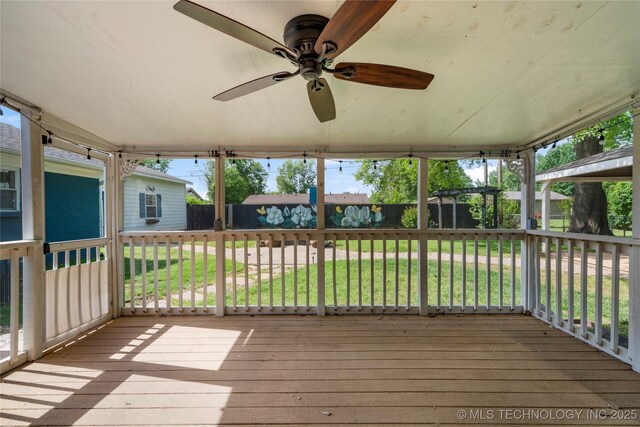 1022 W E St, Jenks, OK 74037 - deck with a ceiling fan