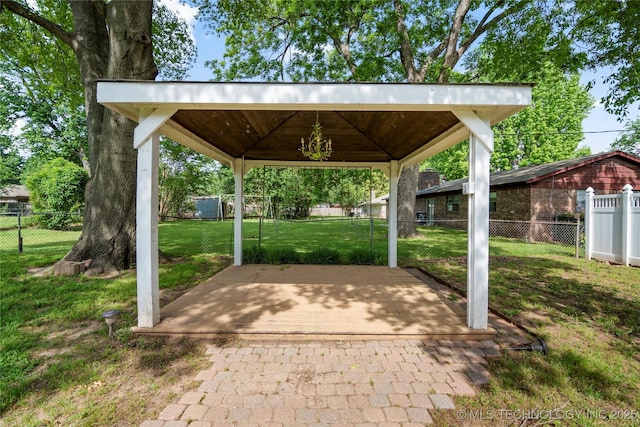 1022 W E St, Jenks, OK 74037 - view of patio / terrace featuring a gazebo