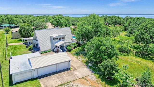 7626 Whispering Way, Kingston, OK 73439 - aerial view featuring a water view