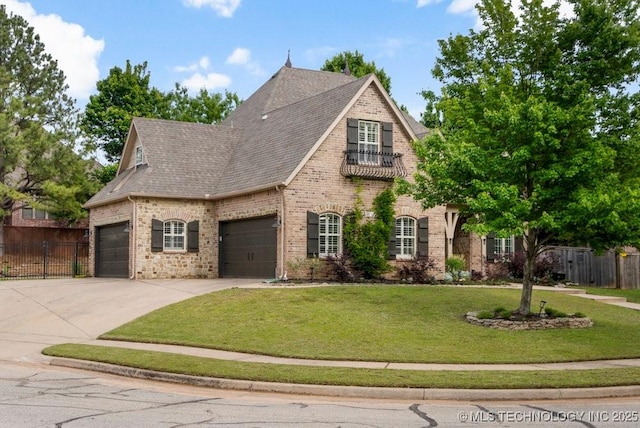6811 S Sycamore Pl, Broken Arrow, OK 74011 - view of front facade with brick siding, a garage, roof with shingles, and concrete driveway
