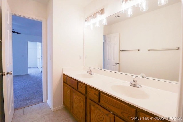 3934 S 199th E Ave, Broken Arrow, OK 74014 - bathroom featuring double vanity and tile patterned floors