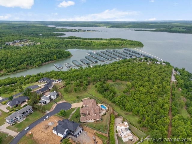 9639 Horizon Cir, Sperry, OK 74073 - aerial view with a water view